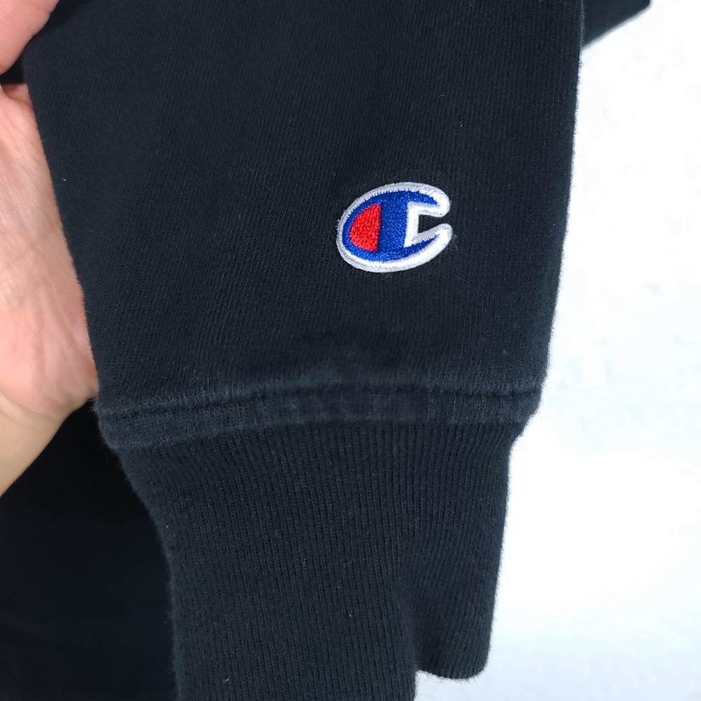 CHAMPION Graphic Sweatshirt Hoodie Black - Picture 7 of 7